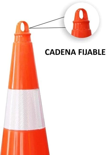 cono-cadena-fijable Cono de Senalizacion CON ANILLO PARA AGREGAR CADENA PLASTICA