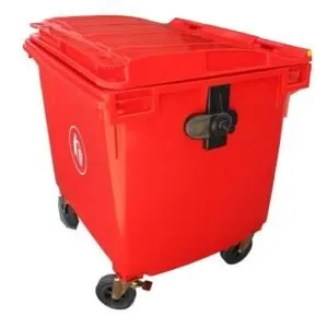 contenedor de basura rojo de 660 litros